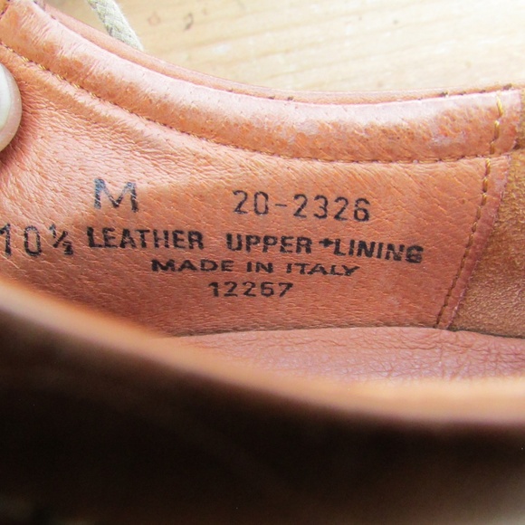 Johnston & Murphy tan leather casual oxfords, handcrafted in ?? Italy main image 5